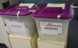 Ballot boxes for the Senate and the House of Representatives